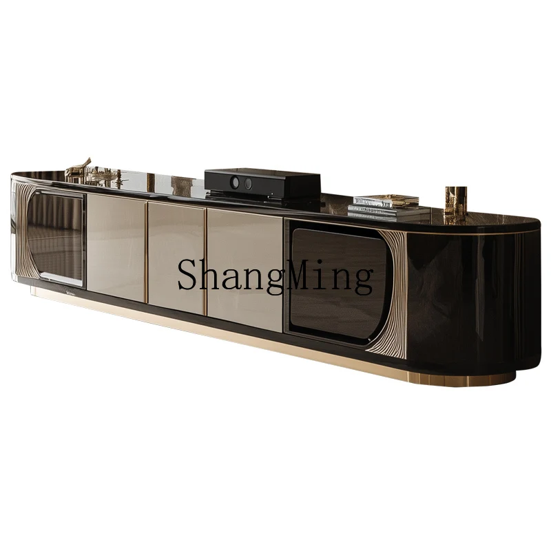 

CL2.4m TV cabinet light luxury high-end coffee table combination living room home new TV cabinet microcrystalline stone surface
