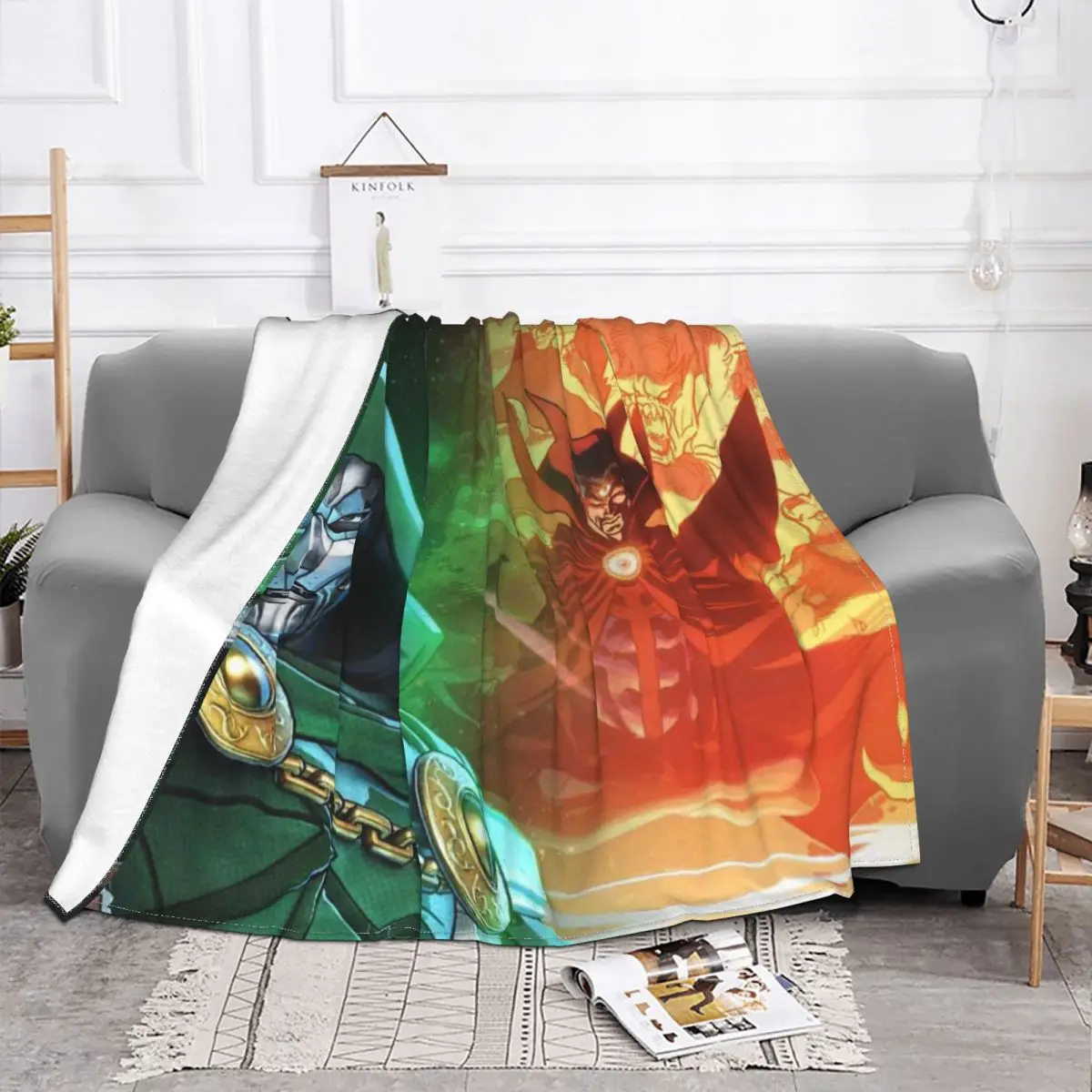 MARVEL Super Hero Doctor Doom Blanket Fleece Plush All Season Cute Ultra-Soft Throw Blankets For bed Plush Thin Quilt