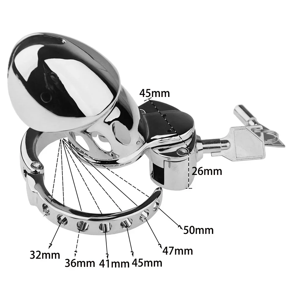 2024 NEW Male Chastity Device Penis Ring Size Adjustable Metal Cock Cage Sex Toys for Men Penis Urethral Lock Adult Game