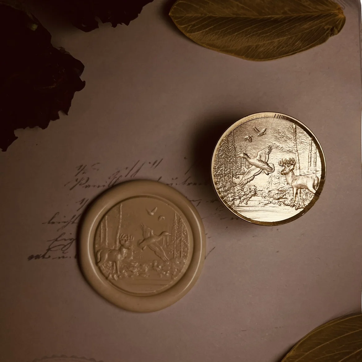 

3D Sculpted Fire Seal Stamp Retro Miniature Gift for Scrapbooking Envelope Sealing Forest Theme Stationery Cultural Goods