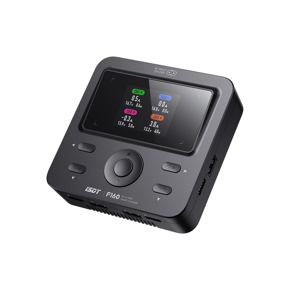 

ISDT F160 AC / DC Quad Smart Charger for 1~4S LiFe Li-Ion LiPo LiHv ULiHv 4~12S NiCd/MH 2~7S Pb Battery Charge