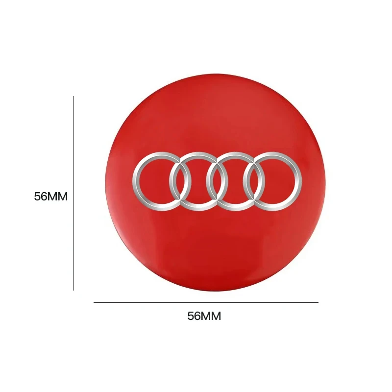 4Pcs 56mm Car Wheel Stickers Center Hub Cap Car Emblem Badge Decal For Audi Sline A3 A1 A4 B8 B7 A6 C7 A5 A7 A8 B9 B6 C6 Q2 Q3