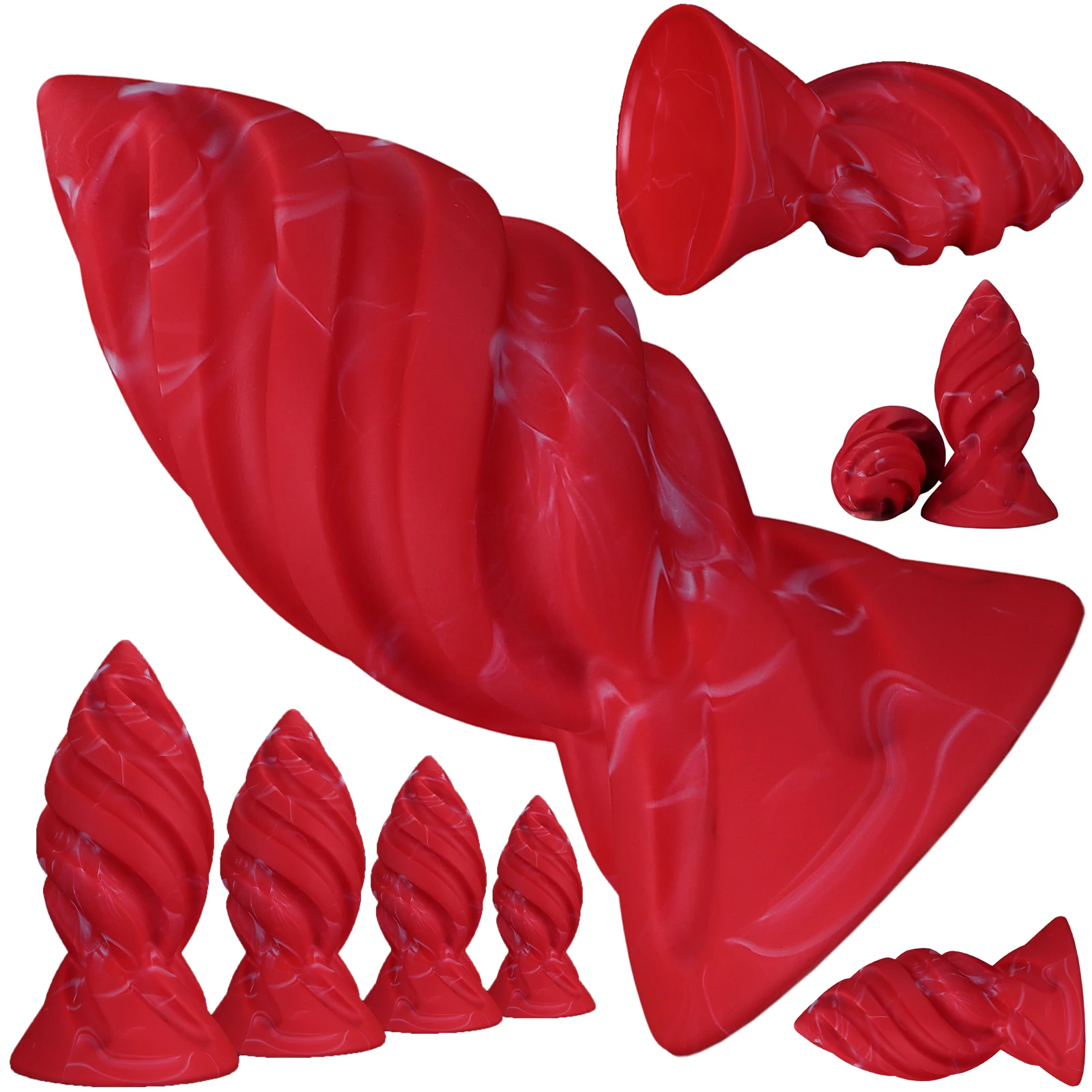 Spiral Huge Anal Plug Fisting Super Big Butt Plug Soft Silicone Anal Toys With Suction Cup Prostate Massage Anal Dilator Trainer