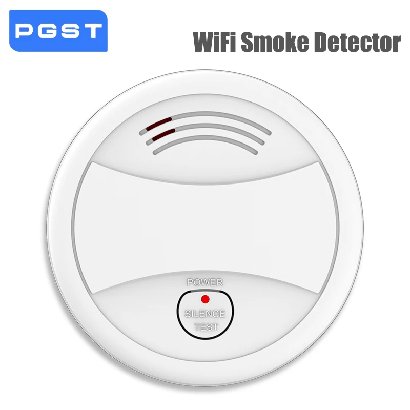 PGST 2.4G WiFi Tuya Smoke Detector Security Protection Smoke Detector Sensor For Fire Home Alarm Security System Kit Smart Life