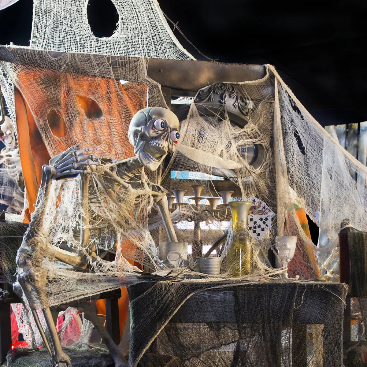 

Creepy Cloth Halloween Fabric Black Mesh Wall Decor Decorations Room Scary Items