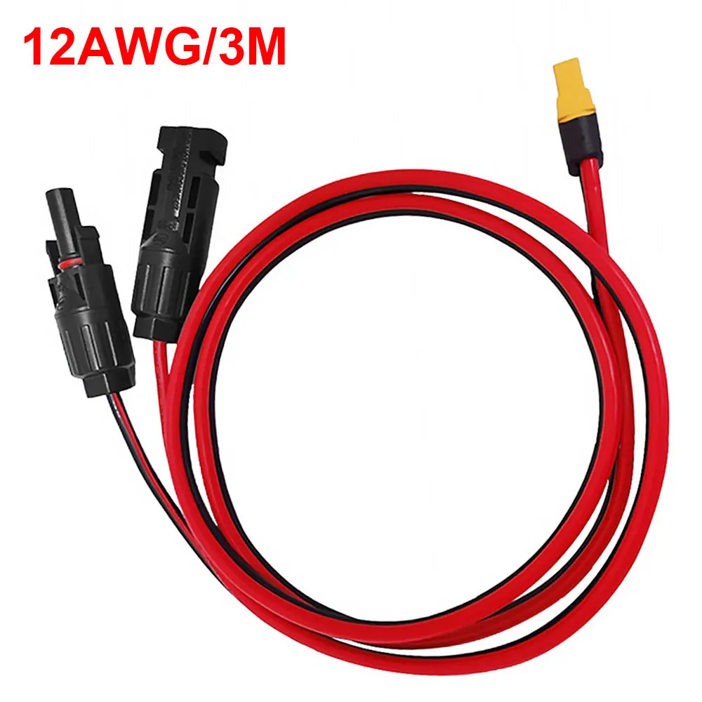 12AWG Solar Charge Cable XT60 Female Adapter to Solar Panel Connector Extension Wire For Portable Power Station Solar Generator