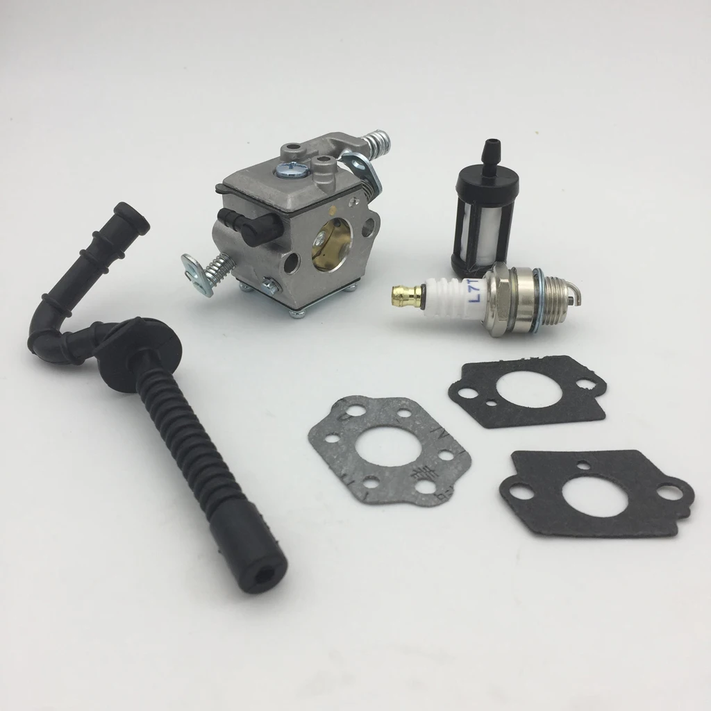 Carb Kit for Chainsaw Includes Fuel Filter Hose Spark Plug and Carb Gaskets Compatible for 023 025