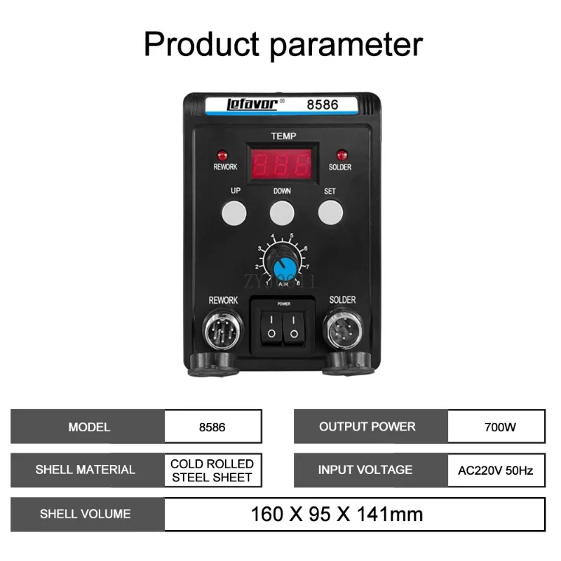 Station de soudage 2 en 1, pistolet à Air chaud, fer à souder SMD BGA, retouche, dessoudage, outils de réparation de soudage 8586 760W 220V 110V