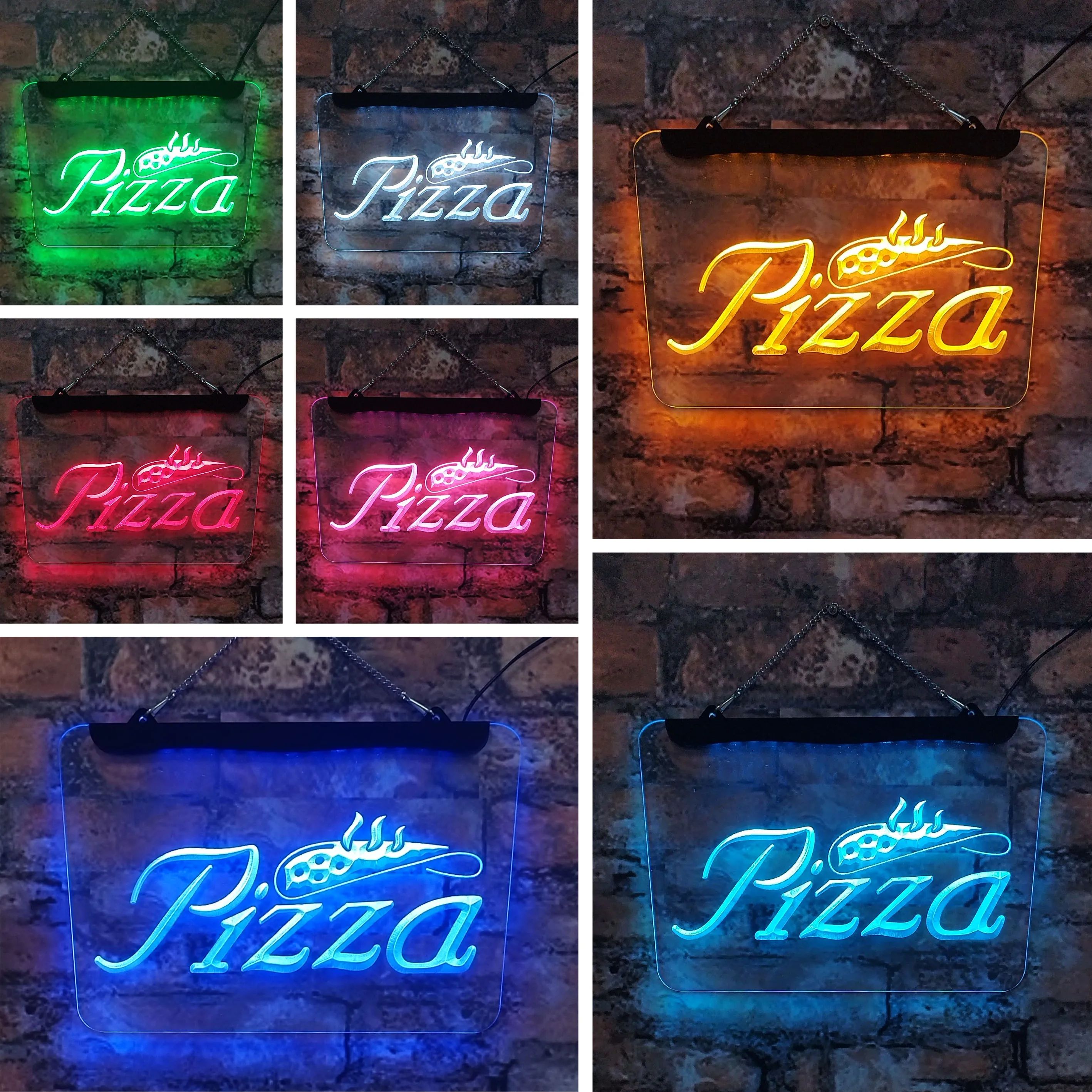 Pizza shop, restaurant, neon sign, acrylic board, home decoration, interior wall art, blue 20*30, for rooms, shops, party gifts