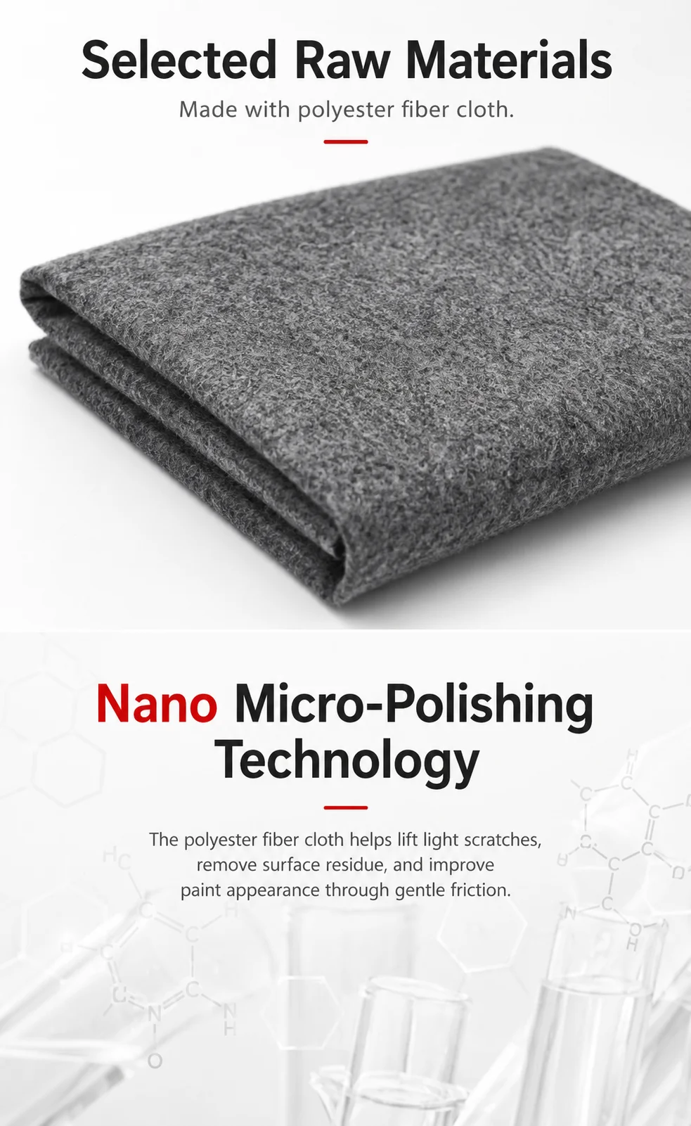 Nano-Glanztuch Auto-Kratzerentferner Magisches Mikrofaser-Reparatur-Poliertuch für Lackkratzer und Wirbelmuster Auto-Detailing-Werkzeug – Detail 6
