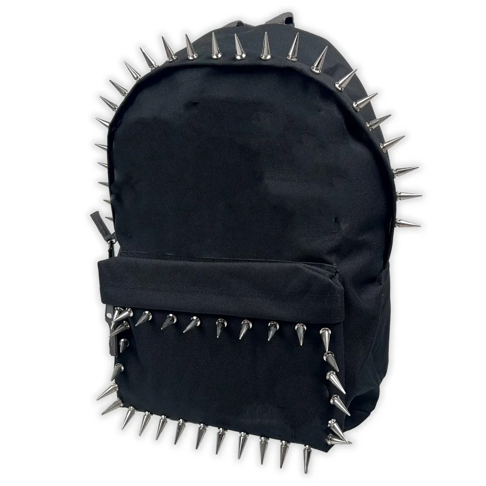 

cool black backpack punk rivets men's bag fashion women's bag designed backpacks
