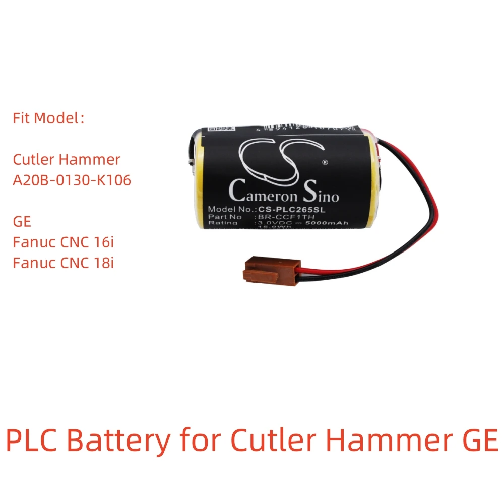 

Li-MnO2 PLC Battery for Cutler Hammer GE,3.0V,5000mAh,A20B-0130-K106 Fanuc CNC 16i Fanuc CNC 18i,A98L-0031-0007 BR26500 C52010