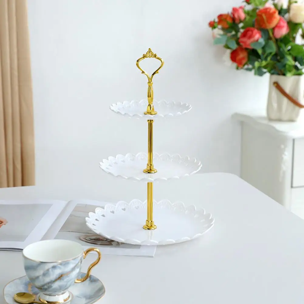 

Luxury Nordic Style Three-layer Cake Rack Fruit Rack Dessert Snack Candy Buffet Rack Wedding Dim Sum Plate Candy Plate