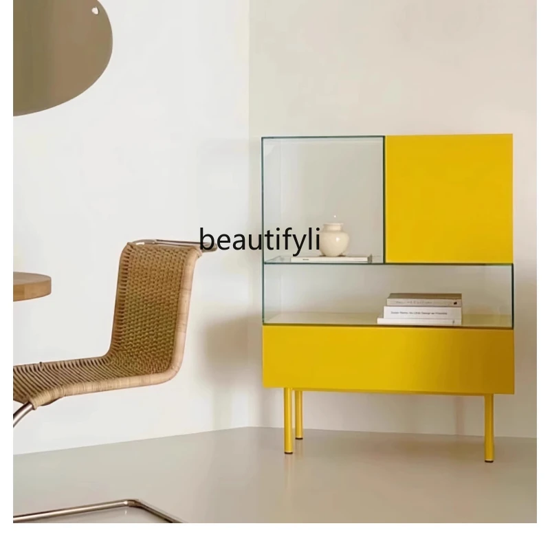 

Entryway Cabinet Modern Living Room Creative Glass Drawer Italian Style Chest of Drawers Storage Sideboard
