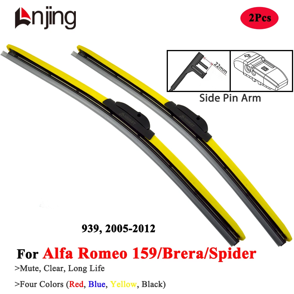 

LNJING Colorful Wiper Blades For Alfa Romeo 159 Brera Spider 939 2005 2006 2008 2010 2012 Model Car Accessories Exterior Parts