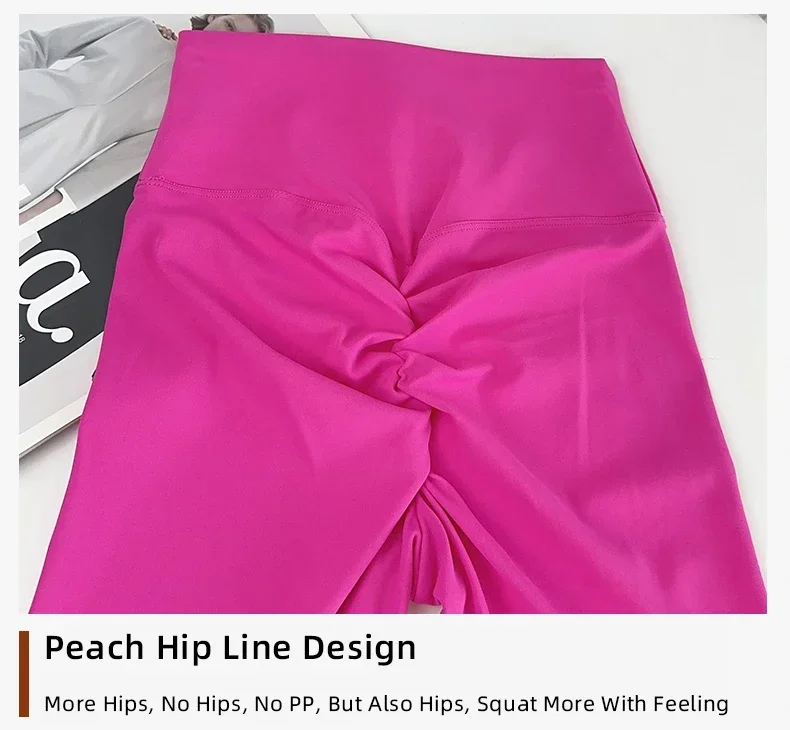 Neue Damen-Yoga-Leggings mit hoher Taille, hoher Elastizität, ohne unschöne Linien, Po-Lifting-Effekt, schlank geschnitten, atmungsaktiv, ideal zum Laufen, Radfahren und für Fitnessaktivitäten. – Detail 4