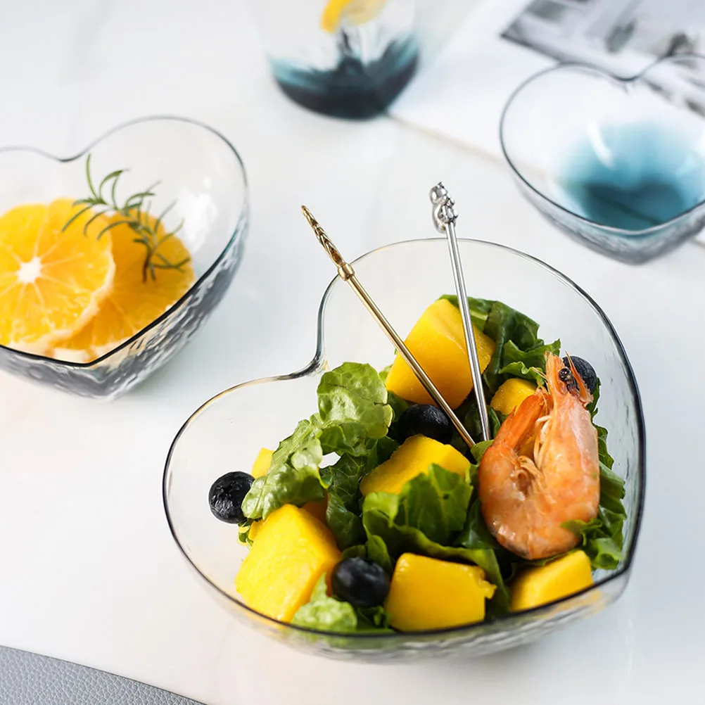 

Nordic Style Heart Shaped Glass Bowl Multi-Functional for Salads Desserts Trifle Decorative Tableware Household Use