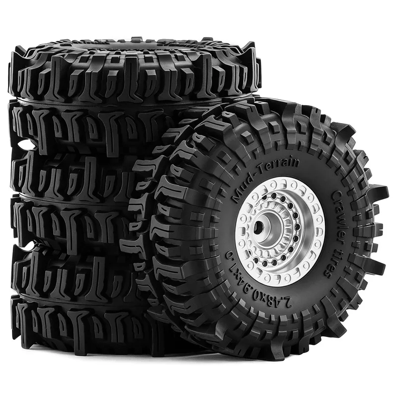 1.0 inch Metal Beadlock Wheels Rims Tires Set for 1/18 Traxxas TRX4M 1/24 Axial SCX24 AX24 FCX24 RC Crawler Upgrade Parts 5