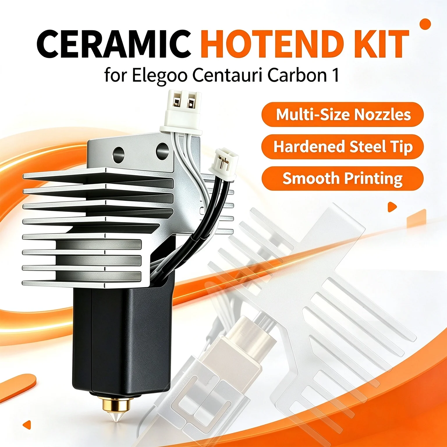 0.2/0.4/0.6/0.8mm Extruder Hotend Kit for Centauri Carbon Nozzle Hardened steel For Elegoo Centauri Carbon CC1 3d Printhead