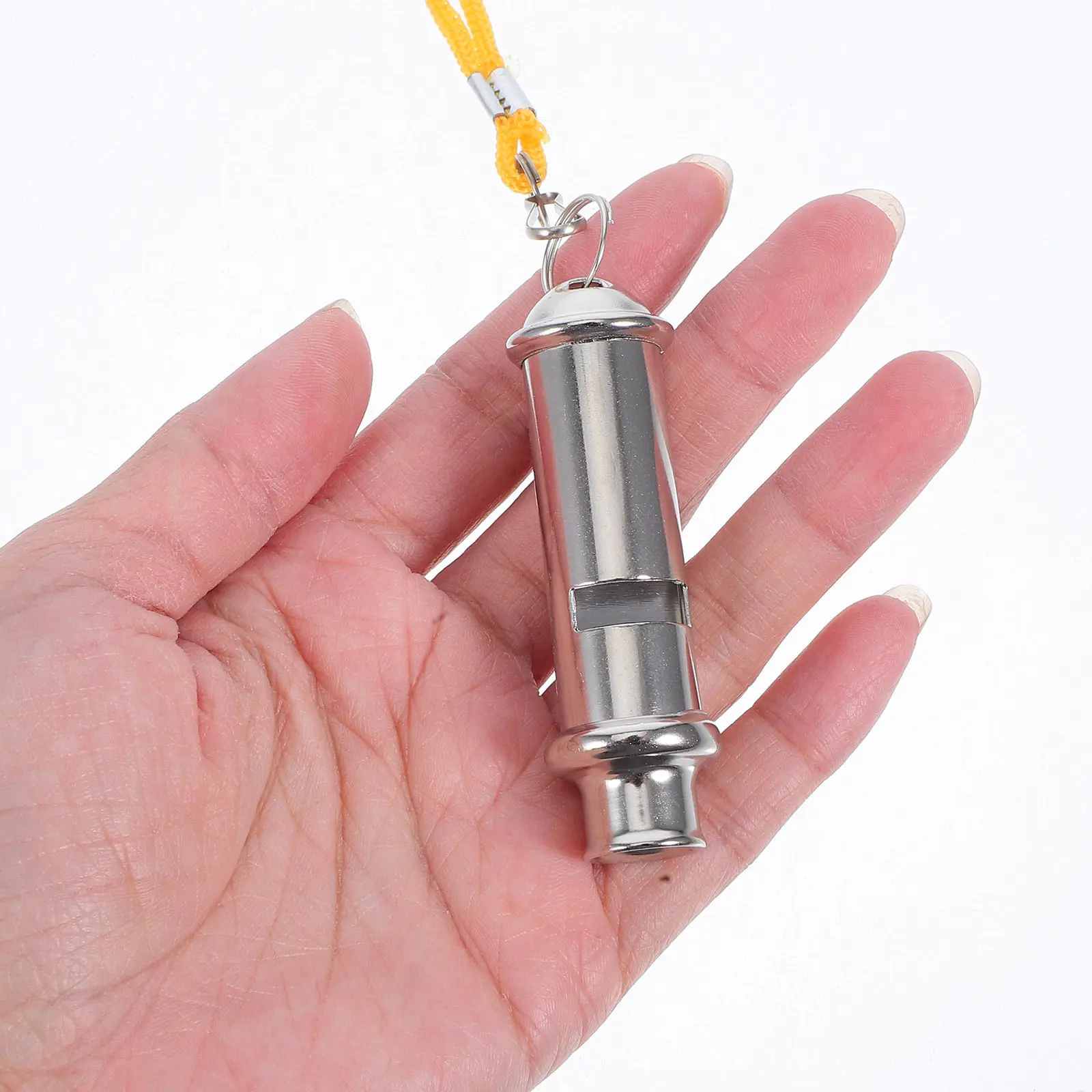 Stainless Steel Survival Whistle Silver Clear Sound Outdoor Emergency Hiking Camping Dog Pigeon Training Loud Keychain