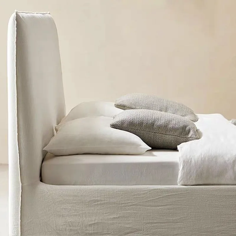 Nordic wabi style washed linen double bed 1.5 1.8 meters fully dismantled bed and breakfast inn soft bed