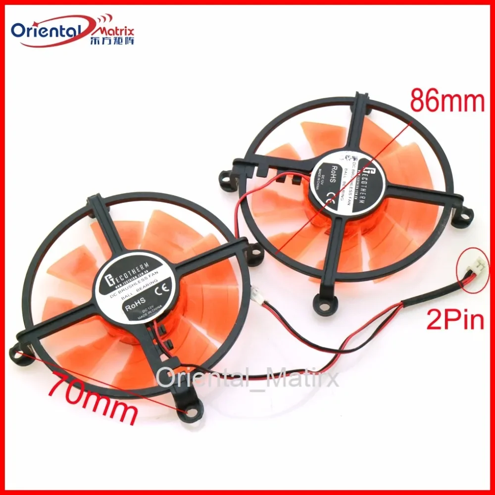 Free Shipping 2pcs/lot Cooler Fan 12V 86mm 2Pin VGA Fan For ZOTAC GTX750TI Plus TSI PA Graphics Card Cooling Fan