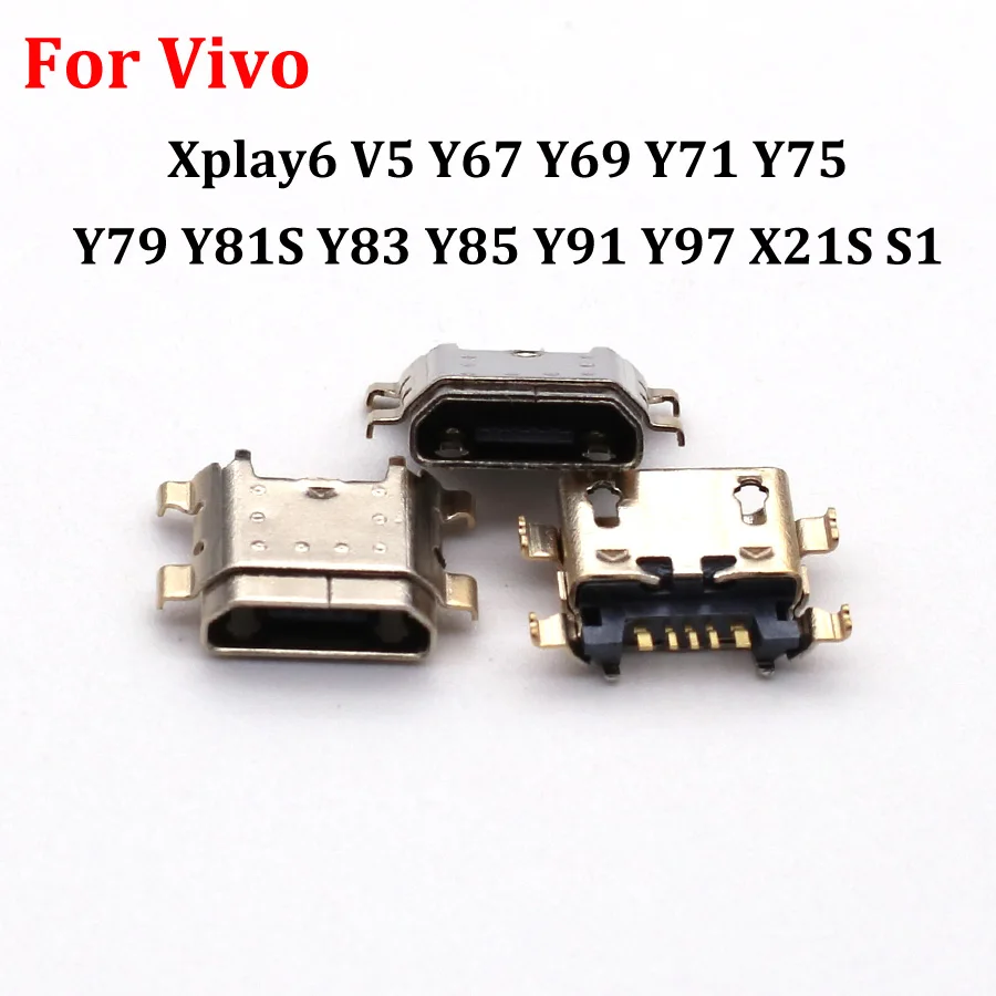 10-100pcs Micro USB Connector 5pin Jack Charging Port For Vivo Xplay6 V5 Y67 Y69 Y71 Y75 Y79 Y81S Y83 Y85 Y91 Y93 Y97 X21S S1