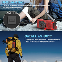 【New User Coupon】Hand Crank Emergency Radio Multi-Function AM/FM Band Solar Charging Lighting Disaster Prevention Radio Green