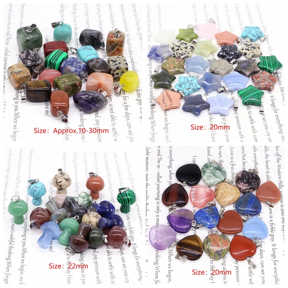 Natural Stones Pendant for Jewelry Making DIY Beads Earrings Bracelet Healing Crystal Lucky Chakra Gemstone Charms For Men Women