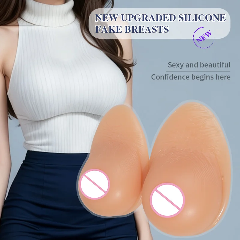 ONEFENG Realistic Silicone Artificial False Breast Forms Transgender Crossdresser External Fake Boobs Shemale Drag Queen Cosplay