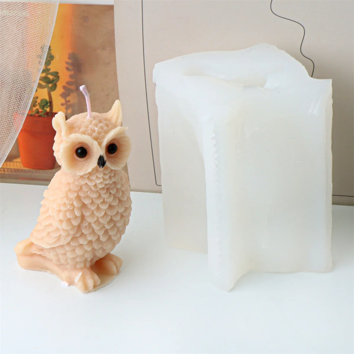 3D Owl Parrot Lark Candle Molds Bird Silicone Resin Casting Mould for DIY Making Polymer Clay Craft Plaster Home Decoration