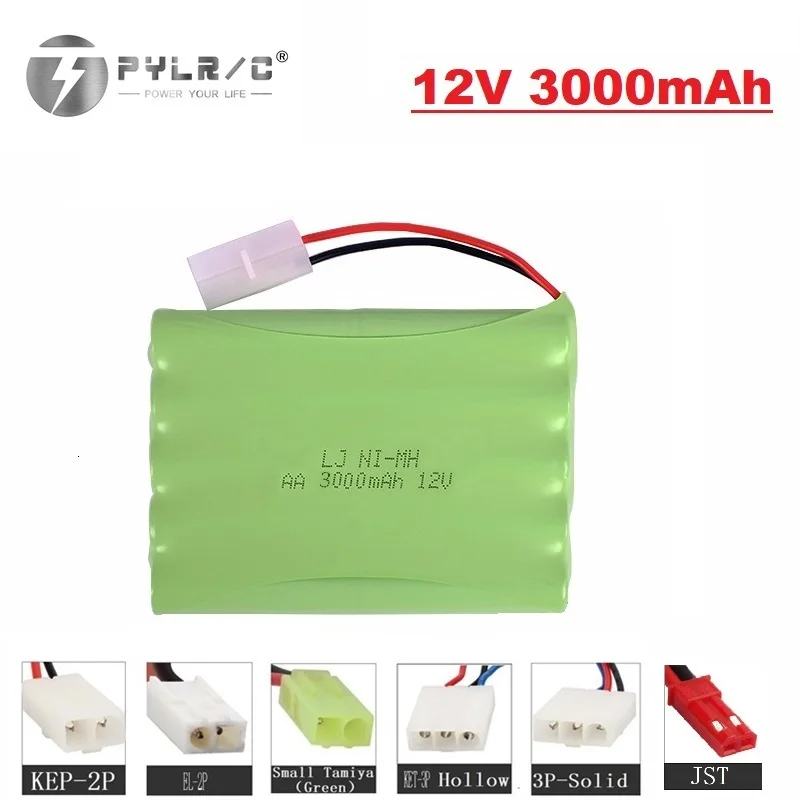 12V 3000mAh NiMH Battery Tamiya/2P/ KET-3P Plug For Rc Toy Car Tank Train Robot Boat Gun Ni-MH AA 12V Rechargeable Battery