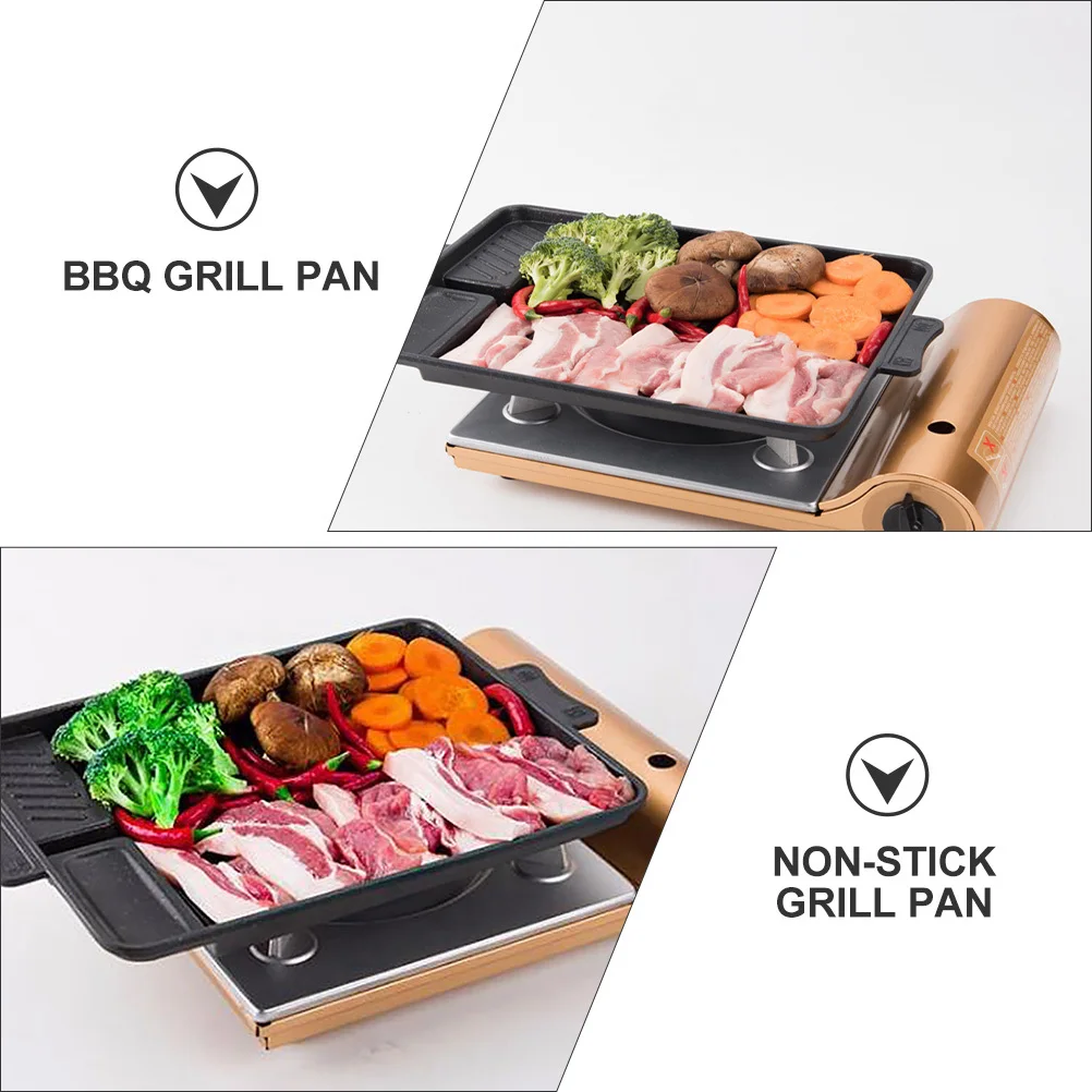 

1pc Aluminum Alloy Non-Stick Square Grill Pan For Healthy Low-Oil Cooking Baking Grilling Bbq Roasting Bakeware Plate Barbecue