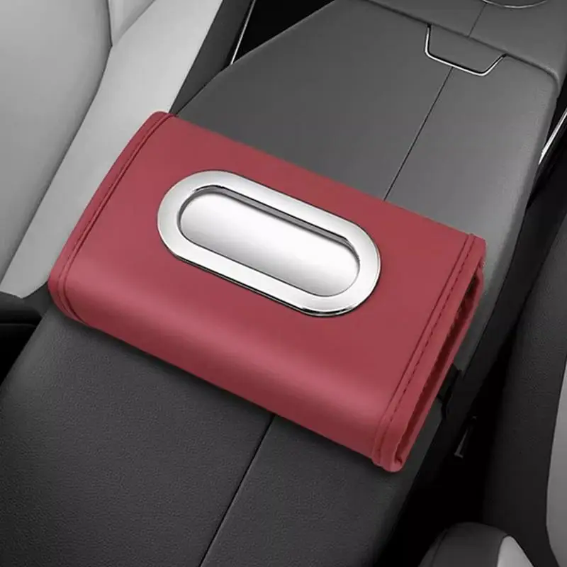 

Car Armrest Tissue Box Car back seat tissue Holder with Adjustable Elastic Band PU Leather Napkin Holder Center Console Tissue