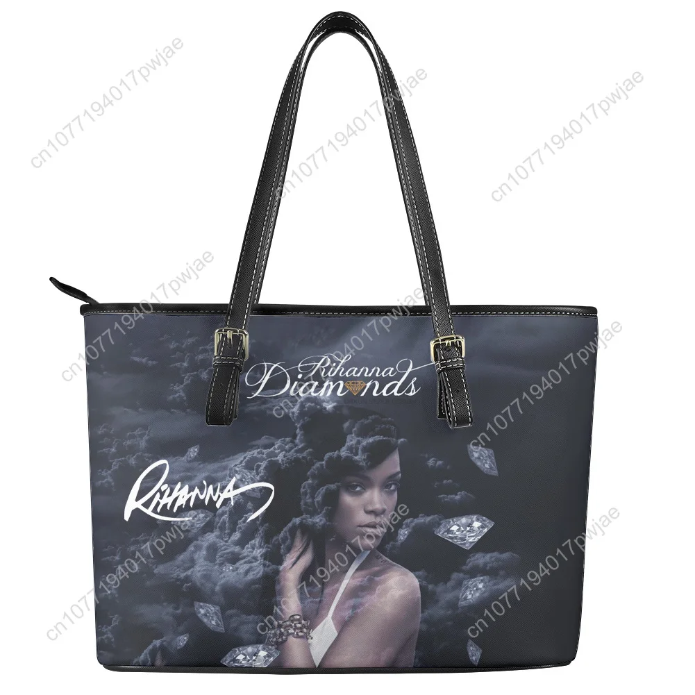 R-Rihanna Hip-hop Rapper Custom Handbag Womens Mens Personalized Tote Bag Shoulder Bag Business Leather Purse Travel Bag Gift