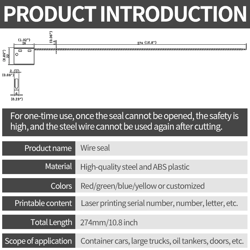 Cable Seals for Container Truck High Security Tags Custom Metal Trailer Seal Lock Pull Tight Alumium Shipping Label 100Pcs