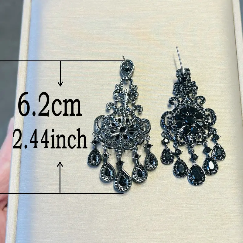 Bilincolor Cubic Zirconia Green Tassel Earring for Women