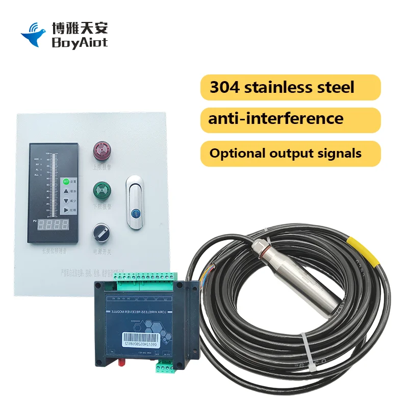 BOY-WR04-C9 Hoge precisie roestvrijstalen ingang Waterniveaudetector Anti-interferentie externe transmissie Lora-module