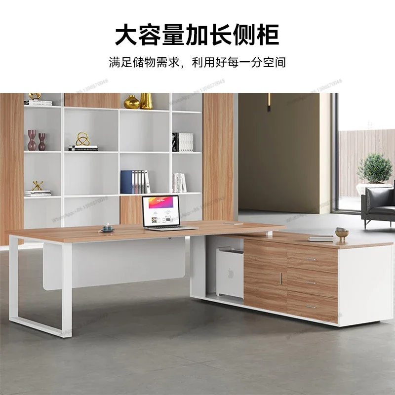 The combination of boss's desk and chair is simple, modern, and single person manager's desk, supervisor's desk, and staff's des