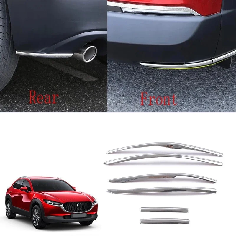 For Mazda Cx-30 Cx30 2020-2022 2023 StainlessSteel Front Rear bumper Corner Protection Strip Cover Trim Decorate Car Accessories