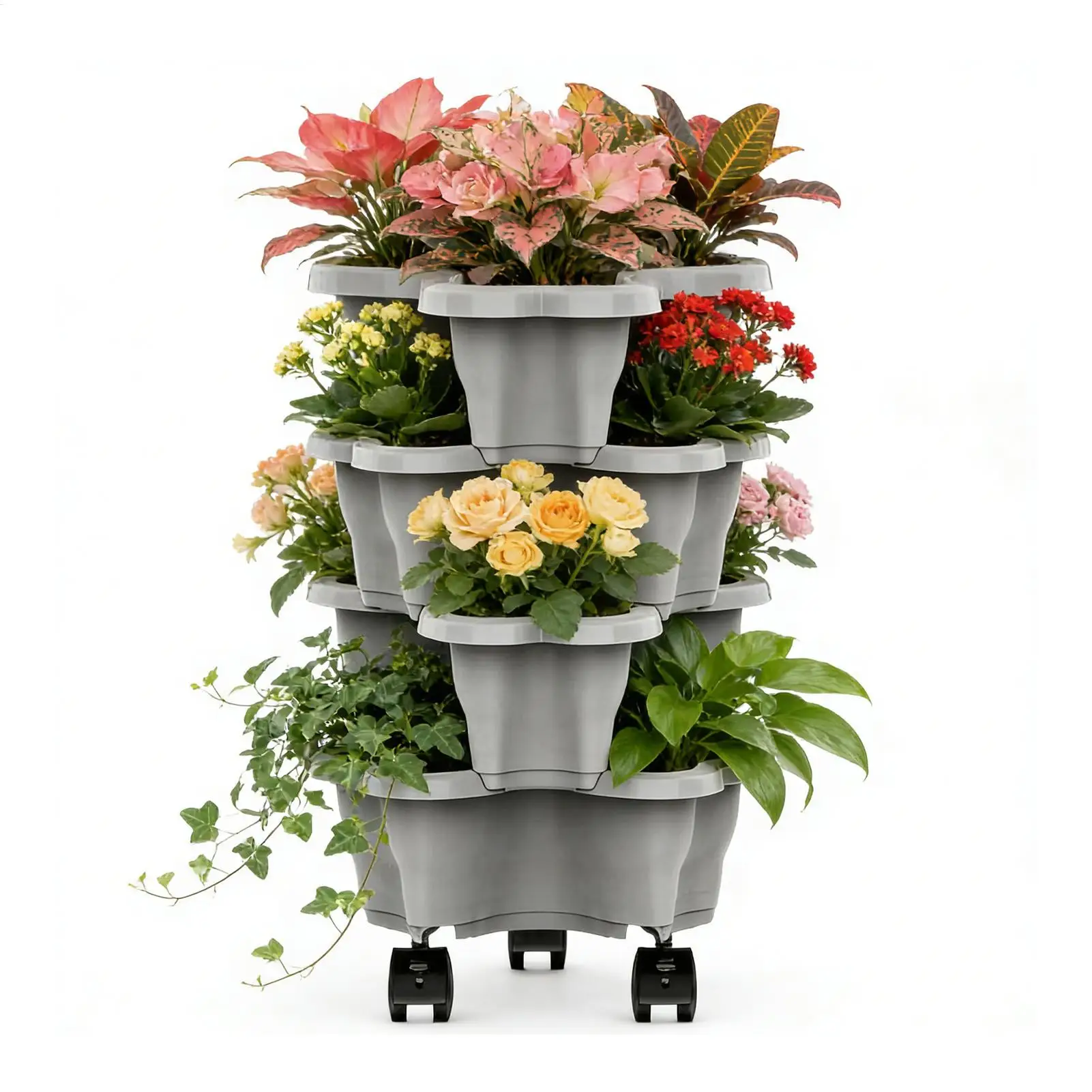 

Многоярусная устойчивая к погодным условиям подставка для клубники с дренажем, для использования в помещении и на улице, для овощей, для сада, двора, фермы, патио