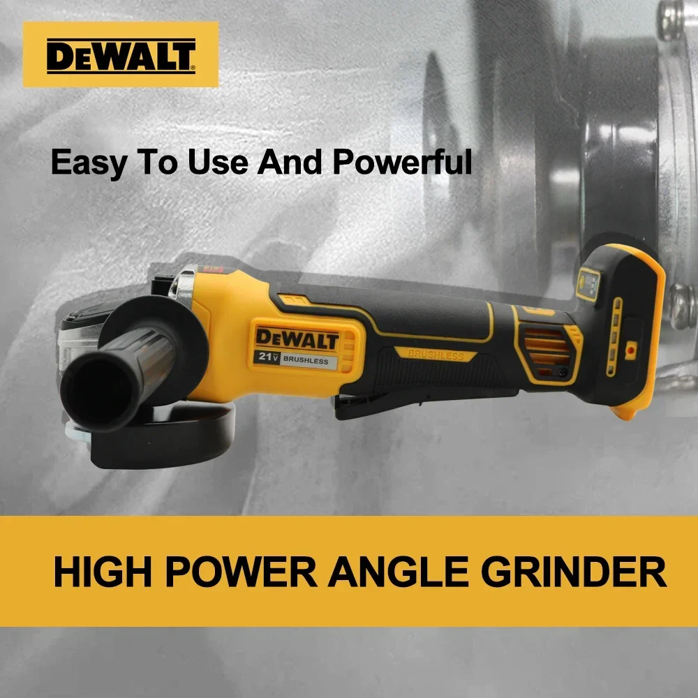 DEWALT 브러시리스 무선 앵글 연마기, 20V 전동 공구, 9000RPM 자기 부상 금속 절단, 충전 앵글 연마기, DCG406, 125mm, 100mm