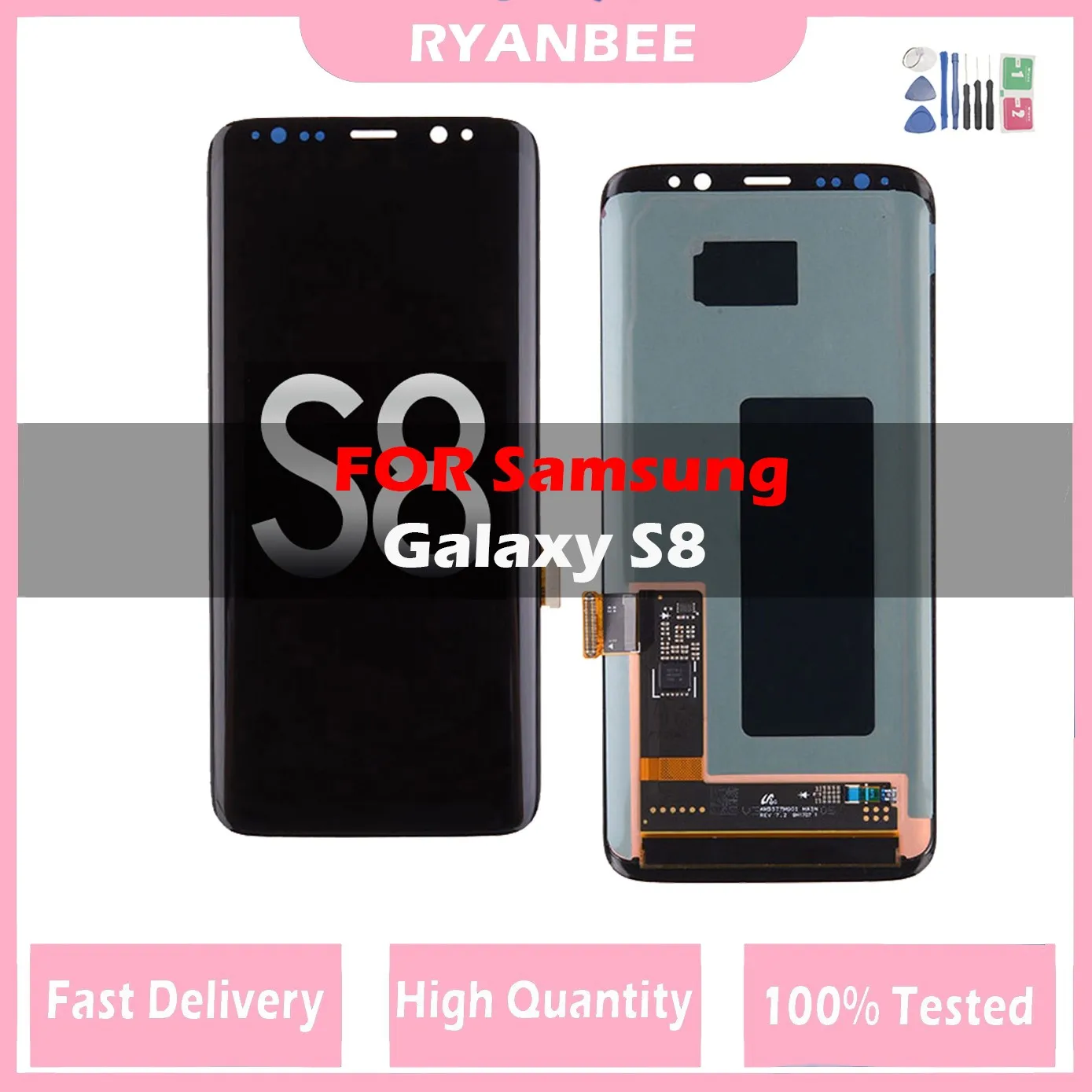 

LCD Display for SAMSUNG Galaxy S8 G950F G950FD G9500 G950U LCD Display Touch Screen Digitizer Replacement with frame