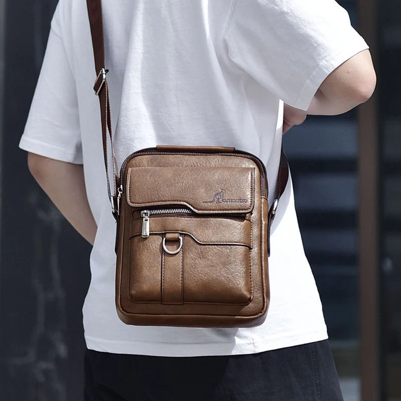 Luxury Brand Vintage Messenger Bag Men Leather Shoulder Bags For Men Small Crossbody Bag Male Side Bag Office Business Handbag