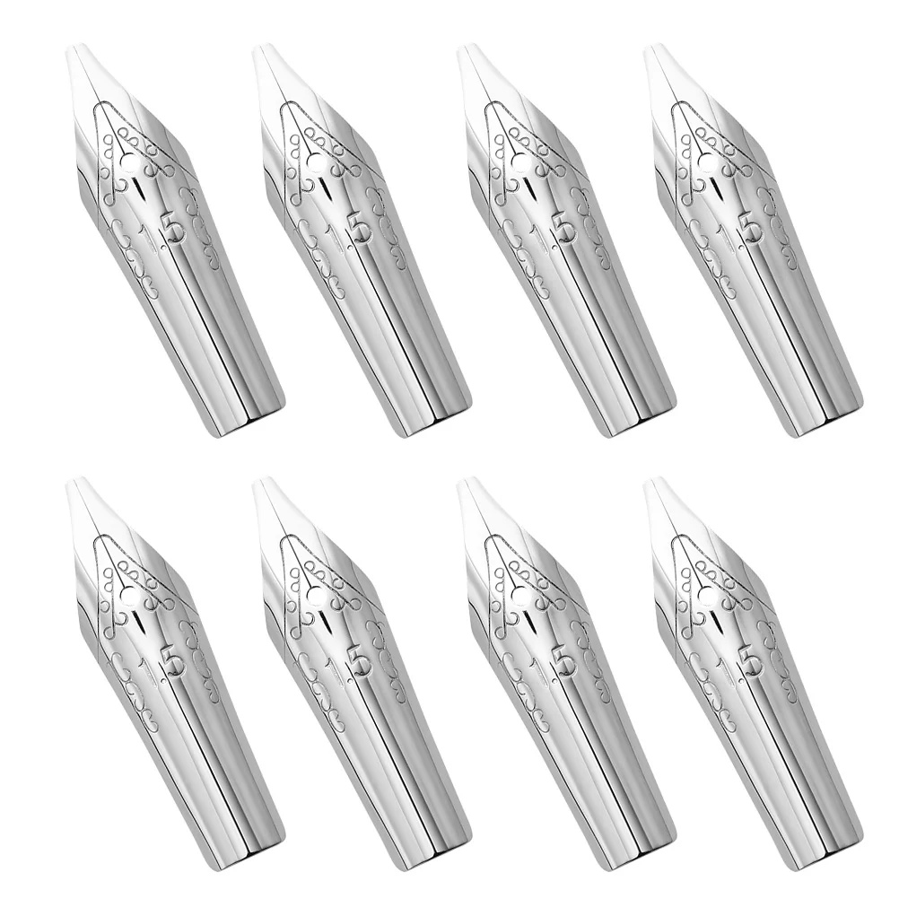 

8 Pcs Refills Fountain Pen Replacement Ink Calligraphy Nibs Retractable Silver