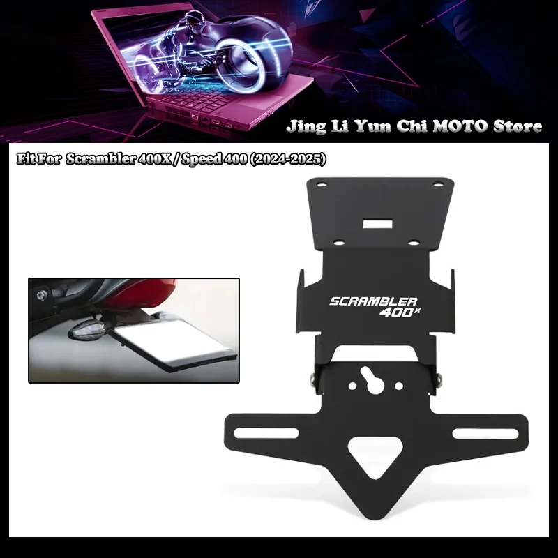 

Motorcycle Rear Tail Tidy Fender Eliminator Kit License Plate Holder Fit For Triumph Scrambler400X Speed400 2024-2025