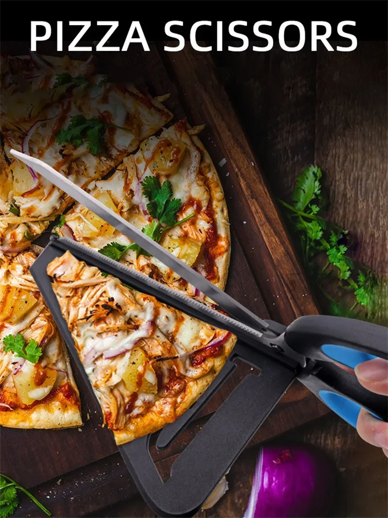 Pizza Schere Messer Pizza Schneiden Werkzeug Edelstahl Pizza Cutter Slicer Backen Werkzeug Multifunktional Mit Abnehmbarem Spachtel – Detail 1