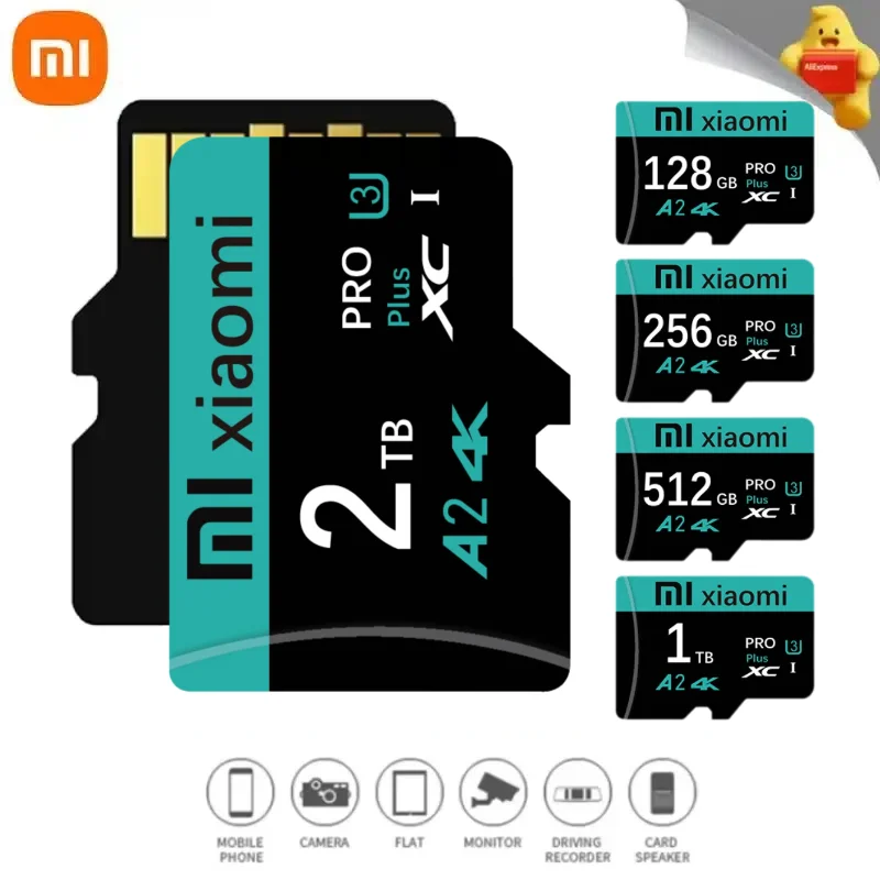 Xiaomi 2TB 1TB High Speed Memory Card 256GB 512GB Micro TF SD Card 1TB Class10 Micro Card 128GB TF Card For Phone Tablets Camera