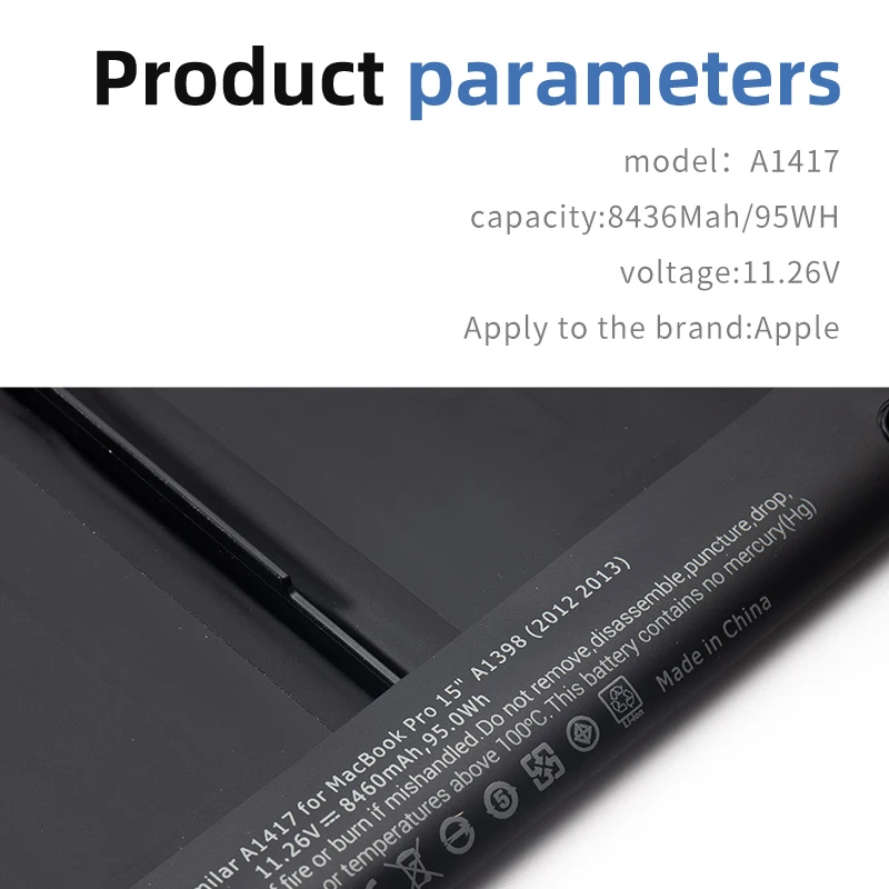 Imagem -05 - Suozhan-bateria do Portátil para Apple Macbook Pro 15 em A1417 A1398 Mid 2012 Início de 2013 Retina Mc975ll a Mc976ll a Md831ll