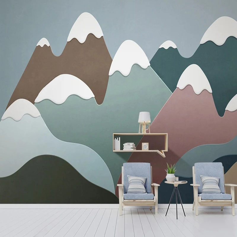 

Modern Cartoon Mountain Pattern Wallpaper Children Room Custom Photo Mural Living Room Bedroom Background Wall Decor Backdrop